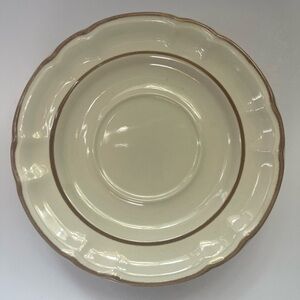4 Brown Rimmed Tea Saucer